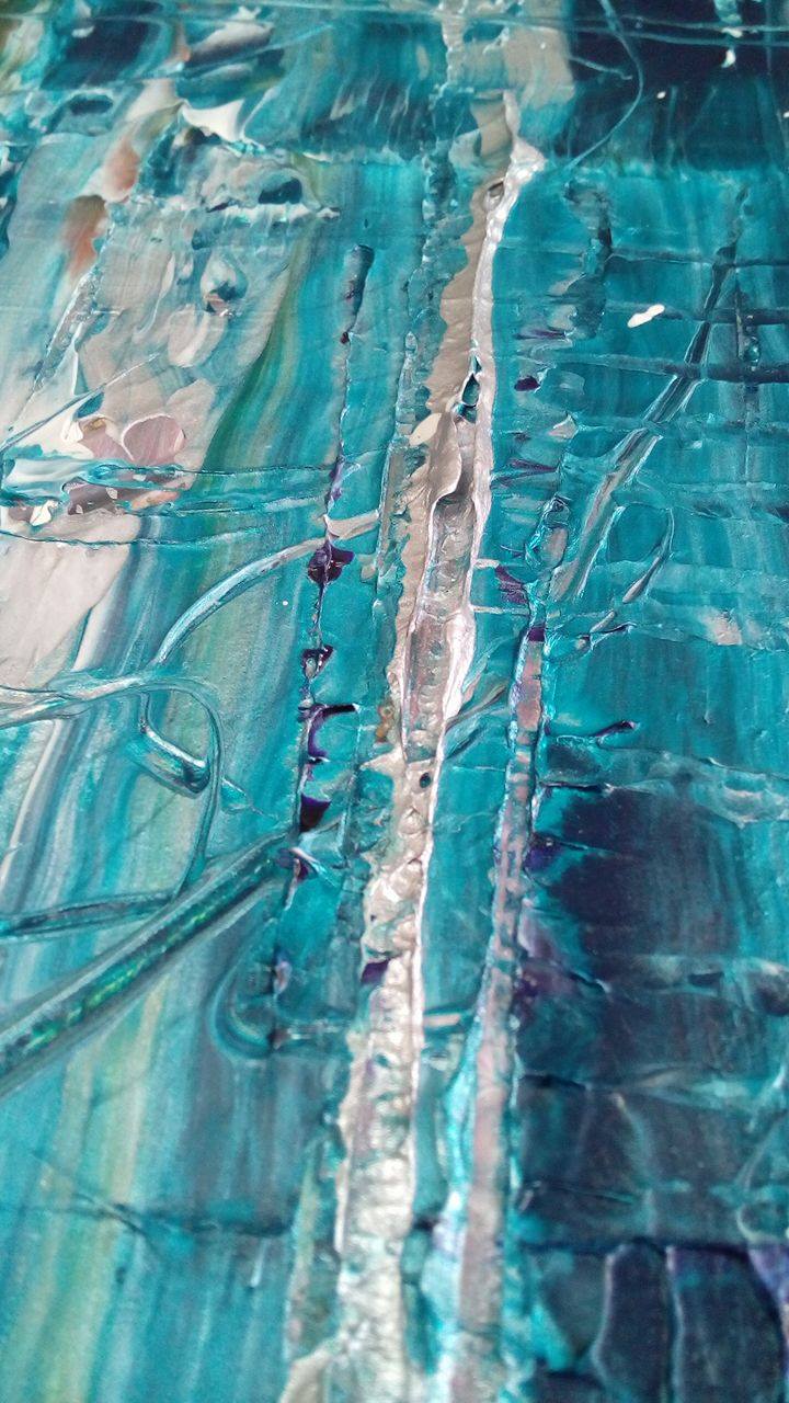 teal abstract painting